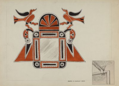 Cadre de miroir en étain, vers 1937 - Majel G. Claflin