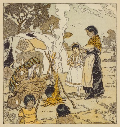 Maggie Tulliver avec les gitans, scène de The Mill on the Floss, par George Eliot - Malcolm Daniel Charleson