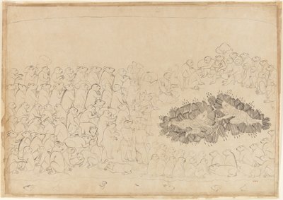 Rama et Lakshmana submergés par les flèches : Folio de la série du Siège de Lanka, vers 1725 - Manaku