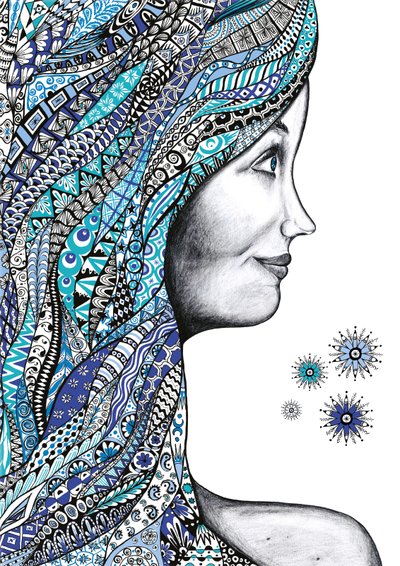 Cheveux bleus - MandalaSensual