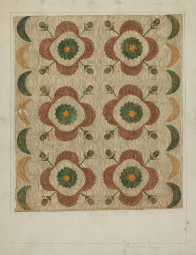 Couvre-lit appliqué et matelassé - Manuel G. Runyan