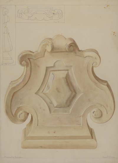 Ornement en marbre du dessus de la cheminée - Manuel G. Runyan