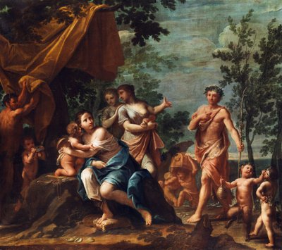 Apollon avec les Trois Grâces, Vénus, Cupidon et Pan - Marcantonio Franceschini