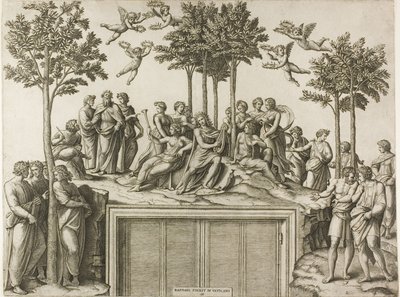 Apollon sur le Parnasse - Marcantonio Raimondi