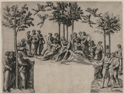 Apollon sur le Parnasse - Marcantonio Raimondi