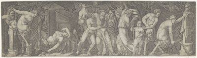 Bacchanale avec Bacchus ivre, satyres et ménades - Marcantonio Raimondi