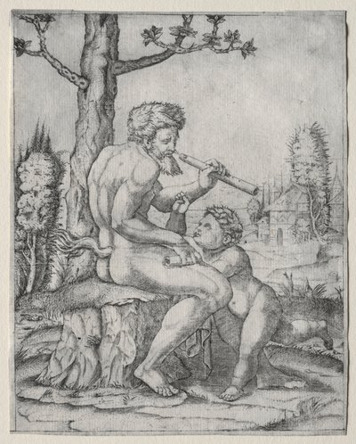 Faune et enfant, vers 1509 - Marcantonio Raimondi