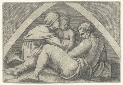 Sainte Famille sous une arche - Marcantonio Raimondi