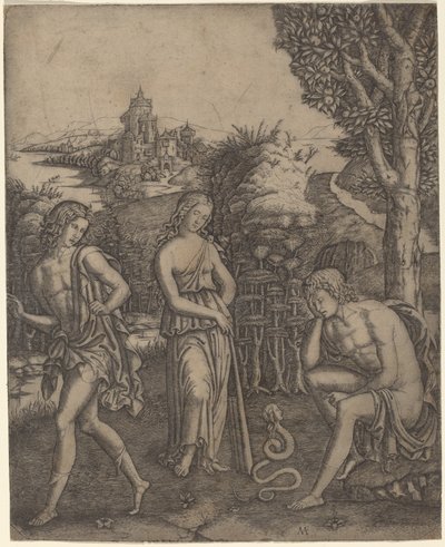 Serpent parlant à un jeune homme - Marcantonio Raimondi