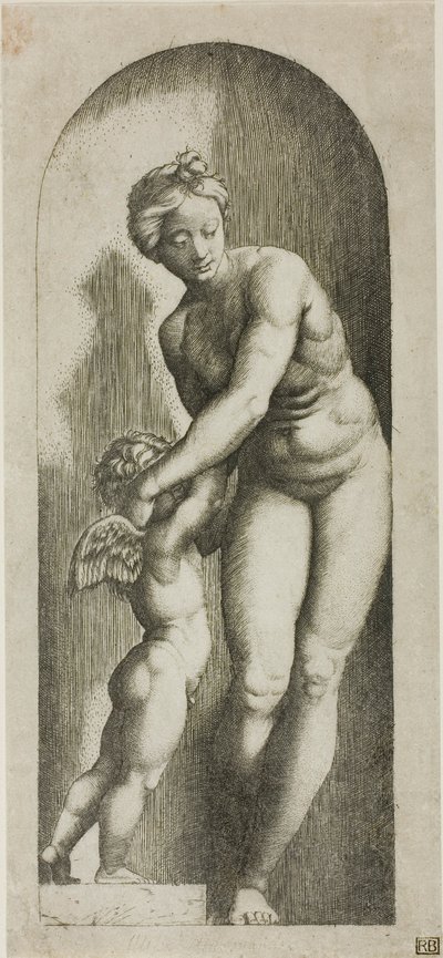 Vénus et Cupidon - Marcantonio Raimondi