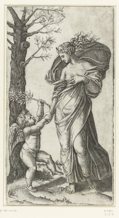 Réconciliation de Minerve et Amour - Marcantonio Raimondi