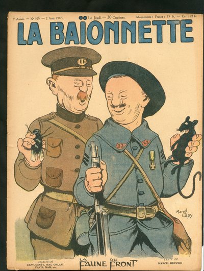 Couverture de "La Baionnette", Satirique en Couleurs - Marcel Amable O.L. Capy
