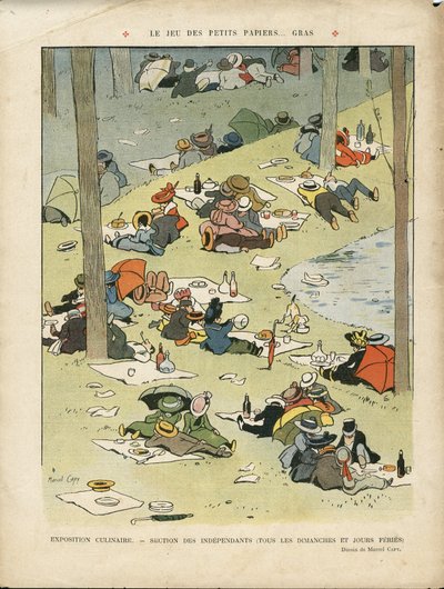 Illustration de Marcel Capy dans Le Lire, 28/05/10 - Le jeu des petits papiers... gras - Loisirs, Pique-nique, Gastronomie - Marcel Amable O.L. Capy