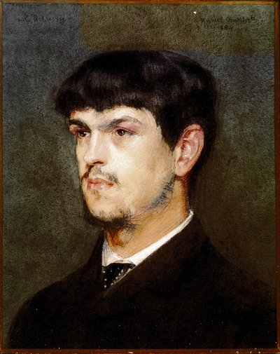 Portrait du compositeur français Claude Debussy (Pierre noire et pastel) - Marcel Andre Baschet