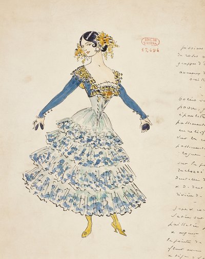 Carmen, croquis de costume pour l