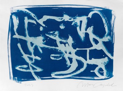Écriture asémique, 2023 (cyanotype sur papier) - Marco Campedelli