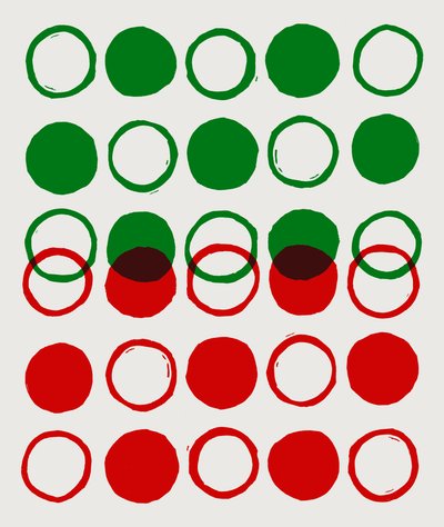 Points, cercles, 2023 (linoléum sur papier) - Marco Campedelli