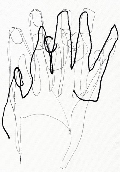 Psyco Hand, 2017 (stylo et marqueur sur papier) - Marco Campedelli