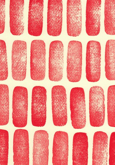 Stones_red, 2017 (tampons en caoutchouc) - Marco Campedelli