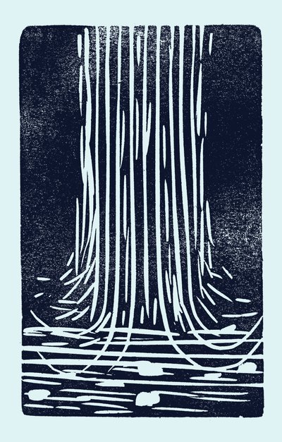 Cascade, 2014 (linoléum sur papier) - Marco Campedelli