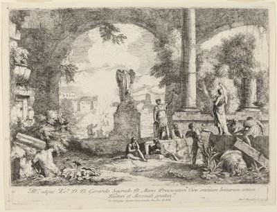 Paysage avec ruines classiques - Marco Ricci