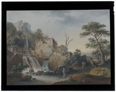 Paysage avec cascade et cottages - Marco Ricci
