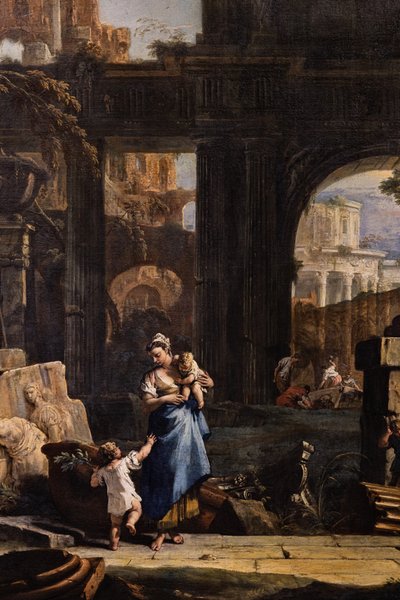 Perspective avec ruines et figures (détail) - Marco & Sebastiano (1659 1734) Ricci