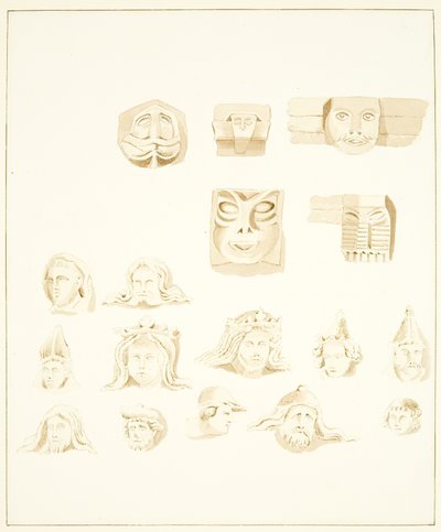 5 Têtes Grotesques dans le Clocher de la Cathédrale de Bristol et 12 autres - Marcus H. Homes