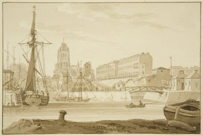 Église de Redcliffe et Redcliffe Parade depuis les Sea Banks, montrant les maisons de péage du pont de Prince Street - Marcus H. Homes