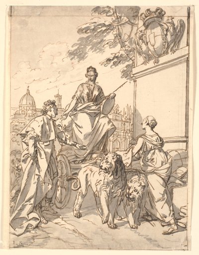 Feuille allégorique à l