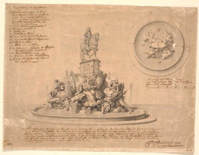 Esquisse pour un monument à Frédéric V à Amalienborg - Marcus Tuscher