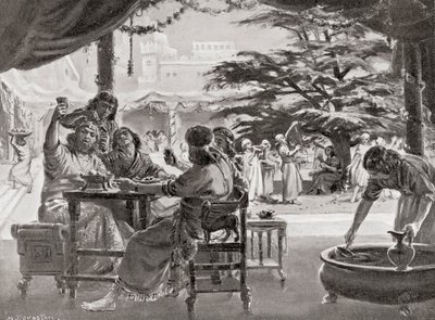 Réjouissances à Babylone lors de la reconstruction de la ville par Esarhaddon, extrait de Hutchinson