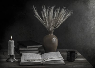 Lecture au calme à la lueur des bougies - Margareth Perfoncio