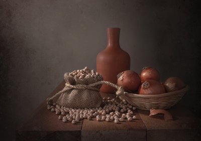 Nature morte rustique aux pois chiches - Margareth Perfoncio