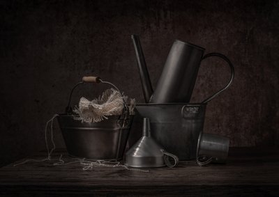 Nature morte rustique en métal - Margareth Perfoncio