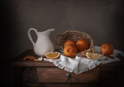 Nature morte rustique aux oranges - Margareth Perfoncio