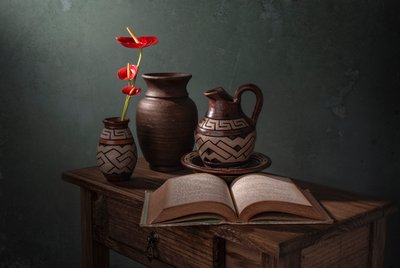 Nature morte en poterie rustique - Margareth Perfoncio