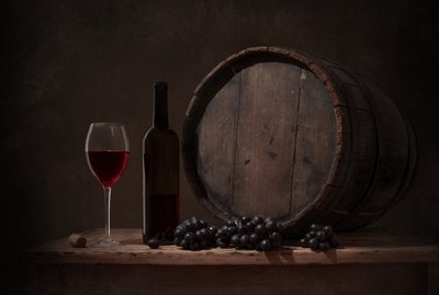 Nature morte rustique avec du vin - Margareth Perfoncio