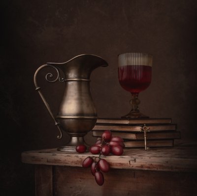 Nature morte avec du vin millésimé - Margareth Perfoncio