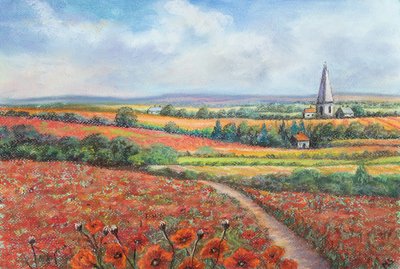 Champ de coquelicots de Cotswold, 2022 - Margo Starkey