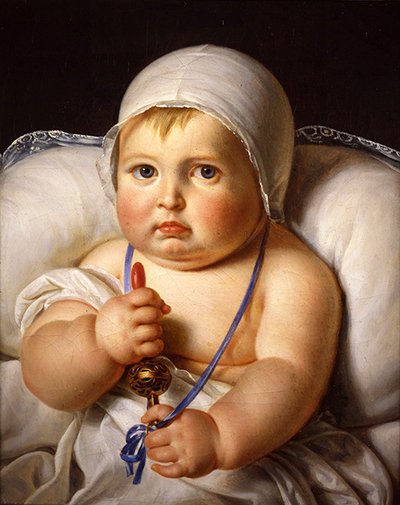 Bébé avec hochet - Marguerite Gerard