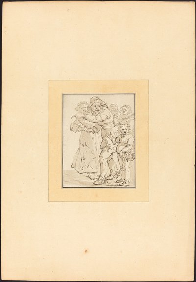 Vieil homme pointant vers la gauche - Maria Catharina Prestel after Adriaen Pietersz van de Venne