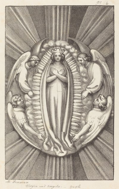 La Vierge et les Anges, une clé de voûte à York - Maria Denman after John Flaxman