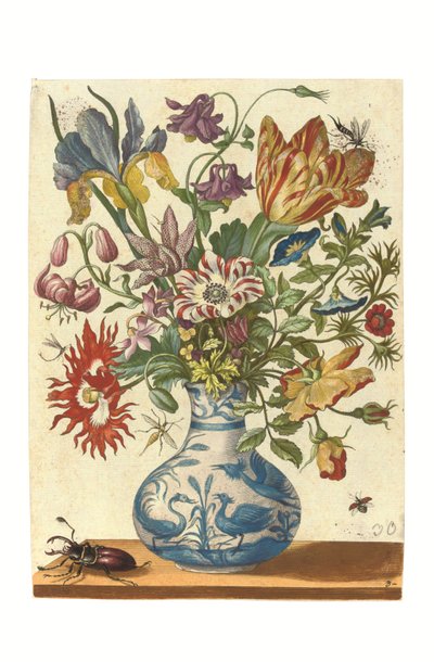 Planche du Blumenbuch (gravure coloriée à la main) - Maria Sibylla Graff Merian