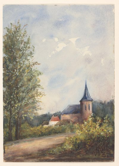 Paysage avec église - Maria Zubli van den Berch van Heemstede (signed by artist)