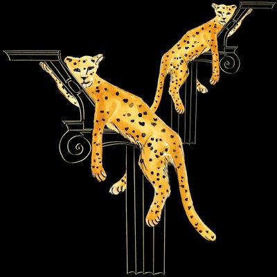 Leopard Lounge Pair, 2020 (aquarelle sur papier) - Marianna Kulukundis