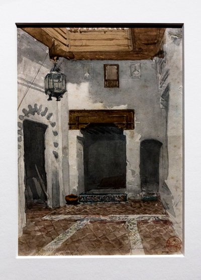 Intérieur de la maison où nous avons passé nos premiers jours à Tétouan, vers 1860 (aquarelle sur papier) - Mariano Fortuny