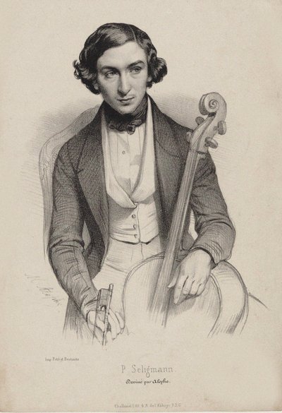 Portrait du violoncelliste et compositeur Hippolyte Prosper Seligmann 1817-1882, 1840 - Marie Alexandre Menut Alophe