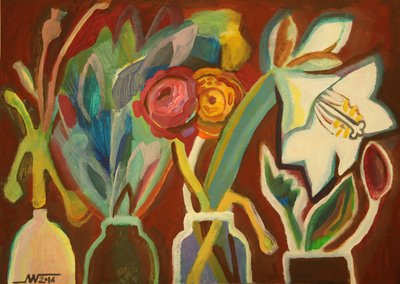Fleurs abstraites aux couleurs vives - Marina Gorkaeva