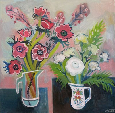 Pichets fleuris aux couleurs vives - Marina Gorkaeva